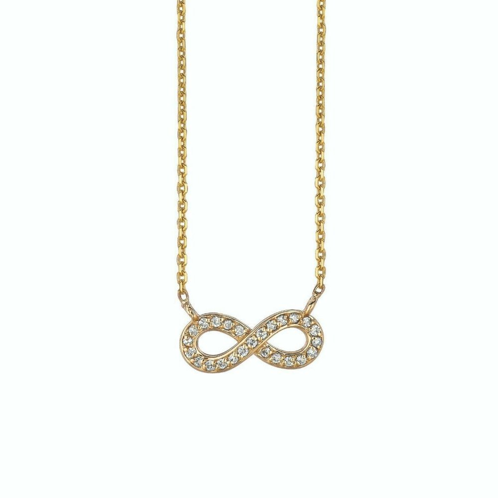 0.15 Carat Natural Diamond Infinity Necklace 14K